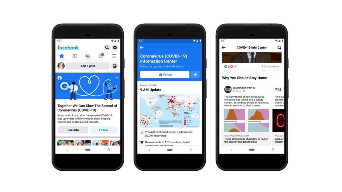 Facebook has launched Coronavirus (COVID-19) Information Center