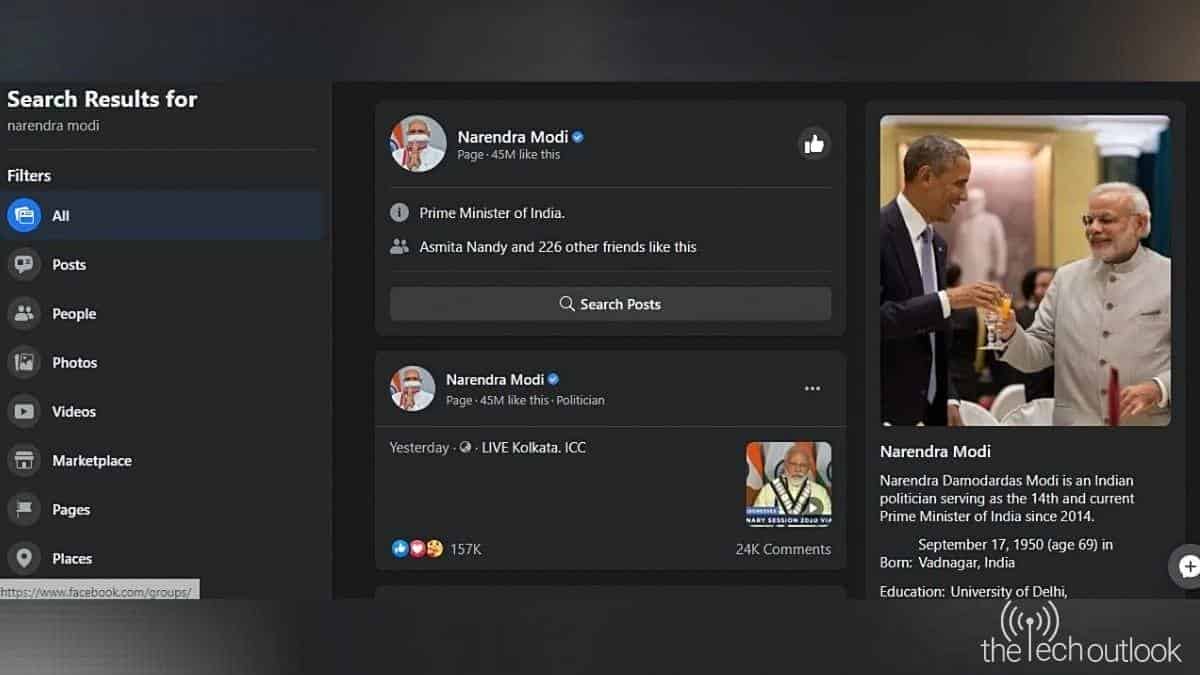 Facebook Wikipedia search