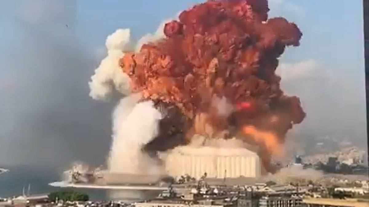 The massive explosion occurred near Beirut, Source of explosion unknown