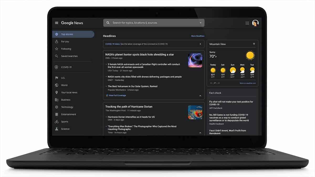 Google News Dark mode to be available from today!.jpg