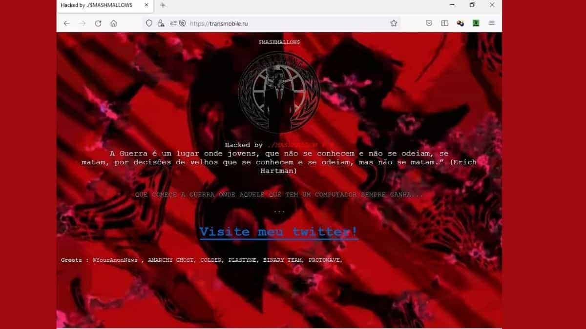 Anonymous ($MASHMALLOW) hacks transmobile.ru, defaced the homepage