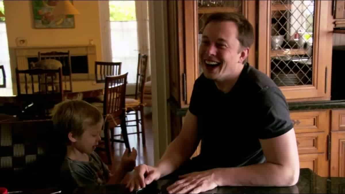 Elon responds to a tweet about his days in California with "True haha"