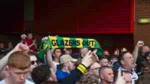 United fans protested outside Old Trafford ahead of their match against Brentford about the ownership of Glazer
