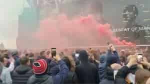 United fans protested outside Old Trafford ahead of their match against Brentford about the ownership of Glazer