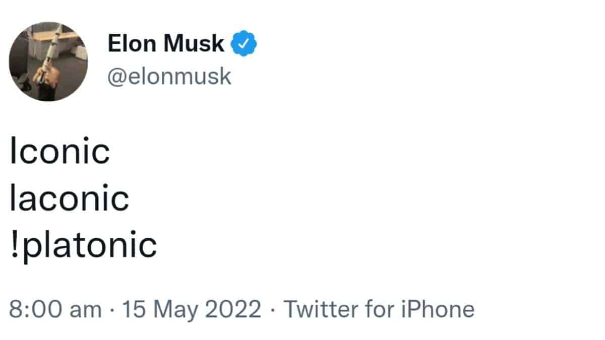 A strange tweet by Elon Musk