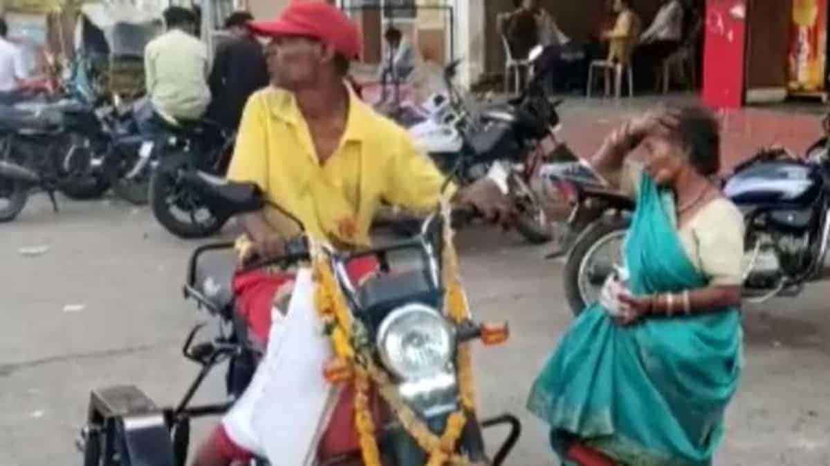 An Indian Beggar buys worth 90K Moped after his wife complained of Backache