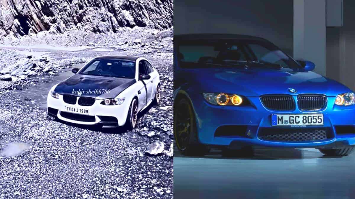 BMW E92 M3 efficiently rides through the roads of rocky Zoji pass in J&K
