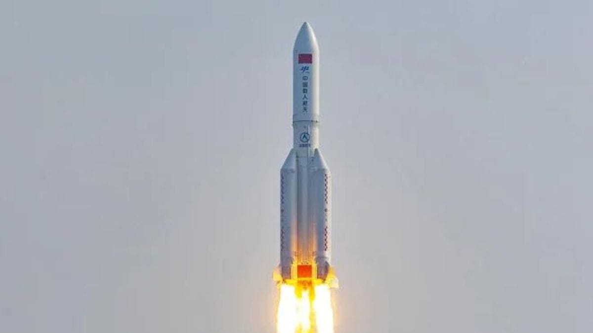 China's rocket booster fell in blue