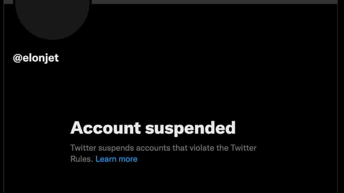 The @Elonjet account is no longer exists