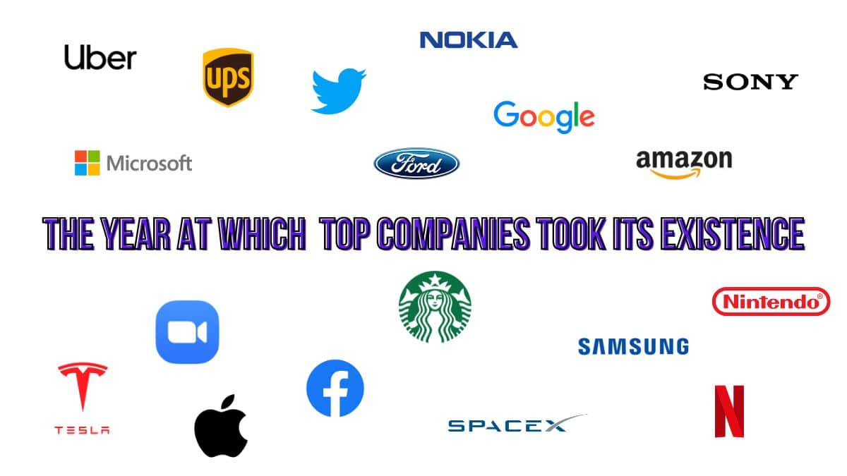 The Year at Which  Top Companies Took its Existence