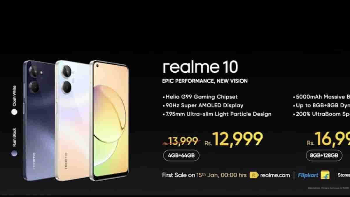 Realme 10 with Helio G99 Gaming Chipset launched in India at ₹12,999