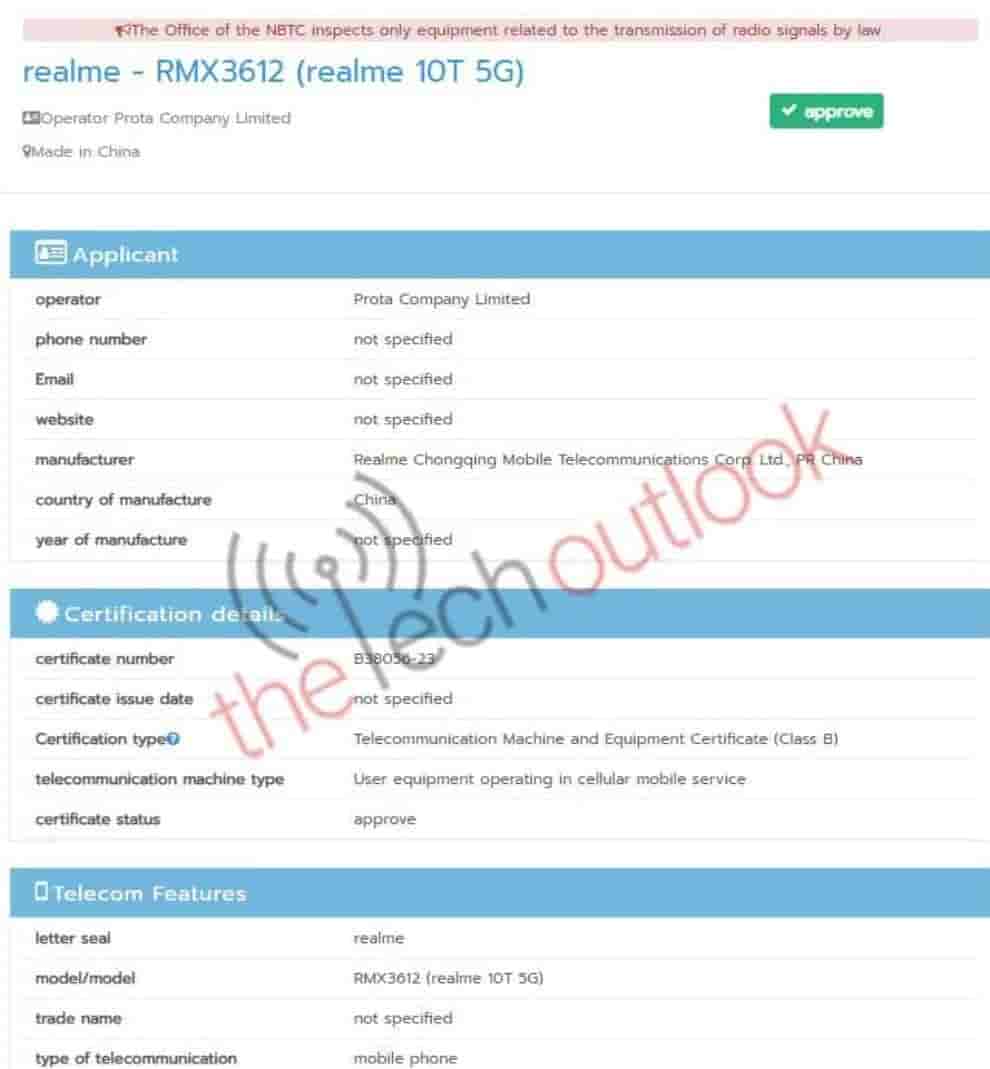 Realme 10T 5G