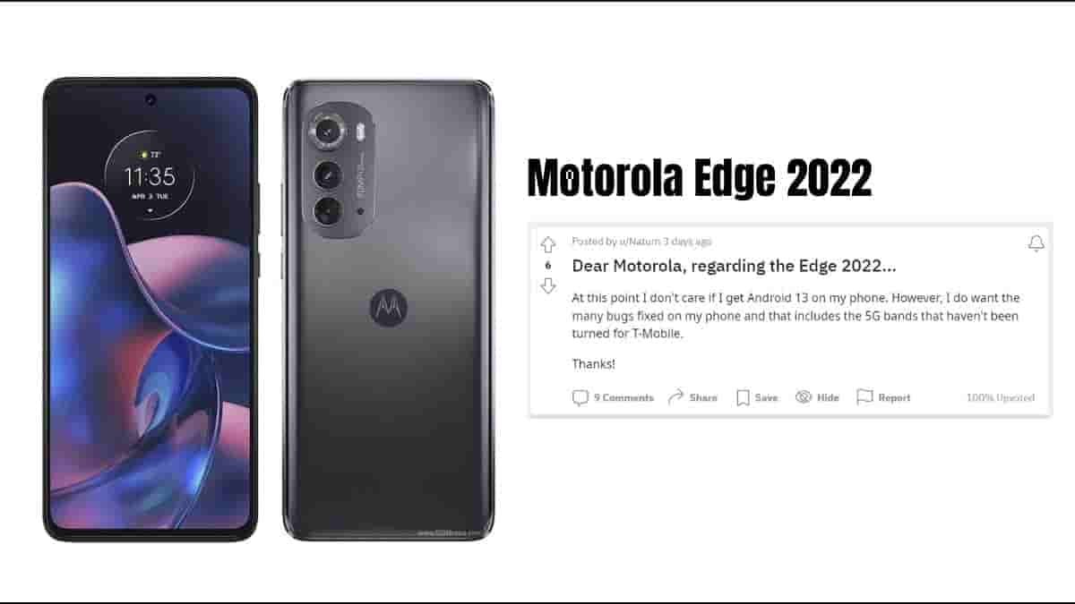 Bugs on the Motorola Edge 2022