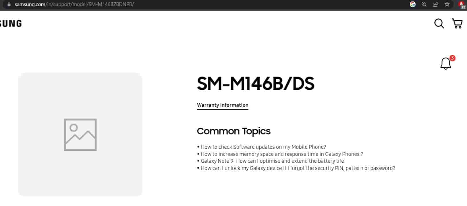 Samsung Galaxy M14 5G Support Page-