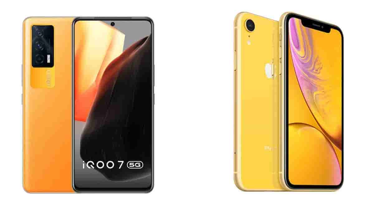 iQOO 7 and iPhone XR