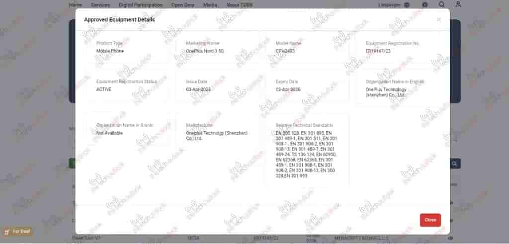 OnePlus Nord 3 5G appears on TDRA