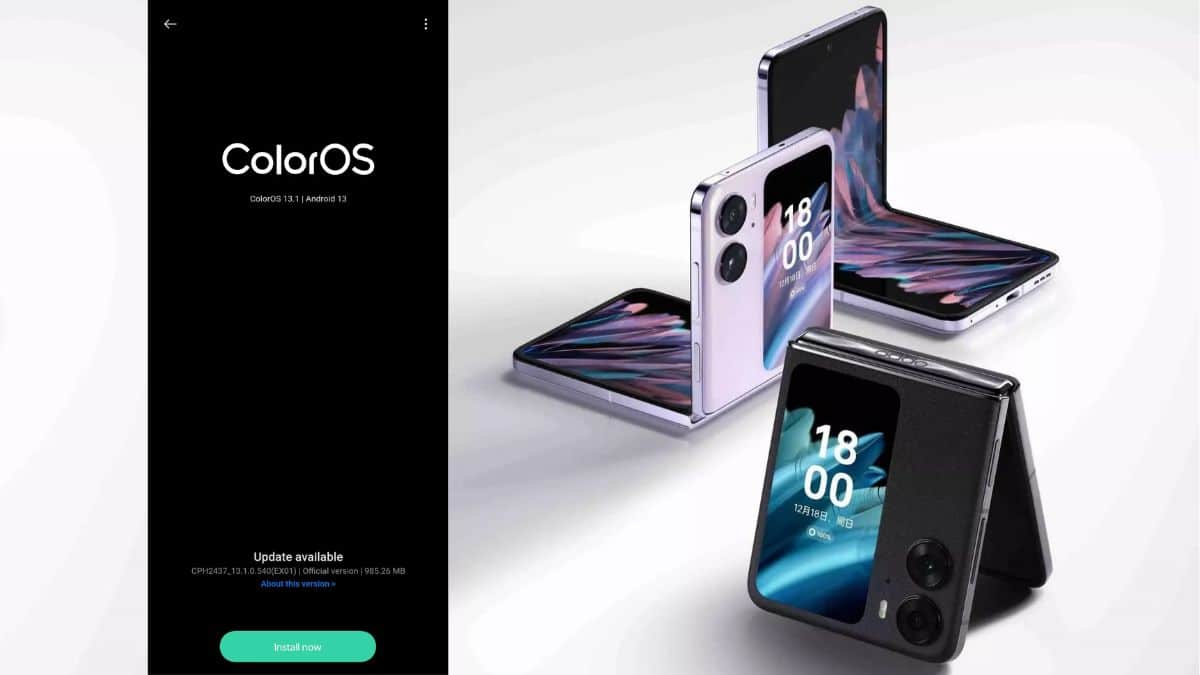 OPPO Find N2 Flip ColorOS 13.1 Update