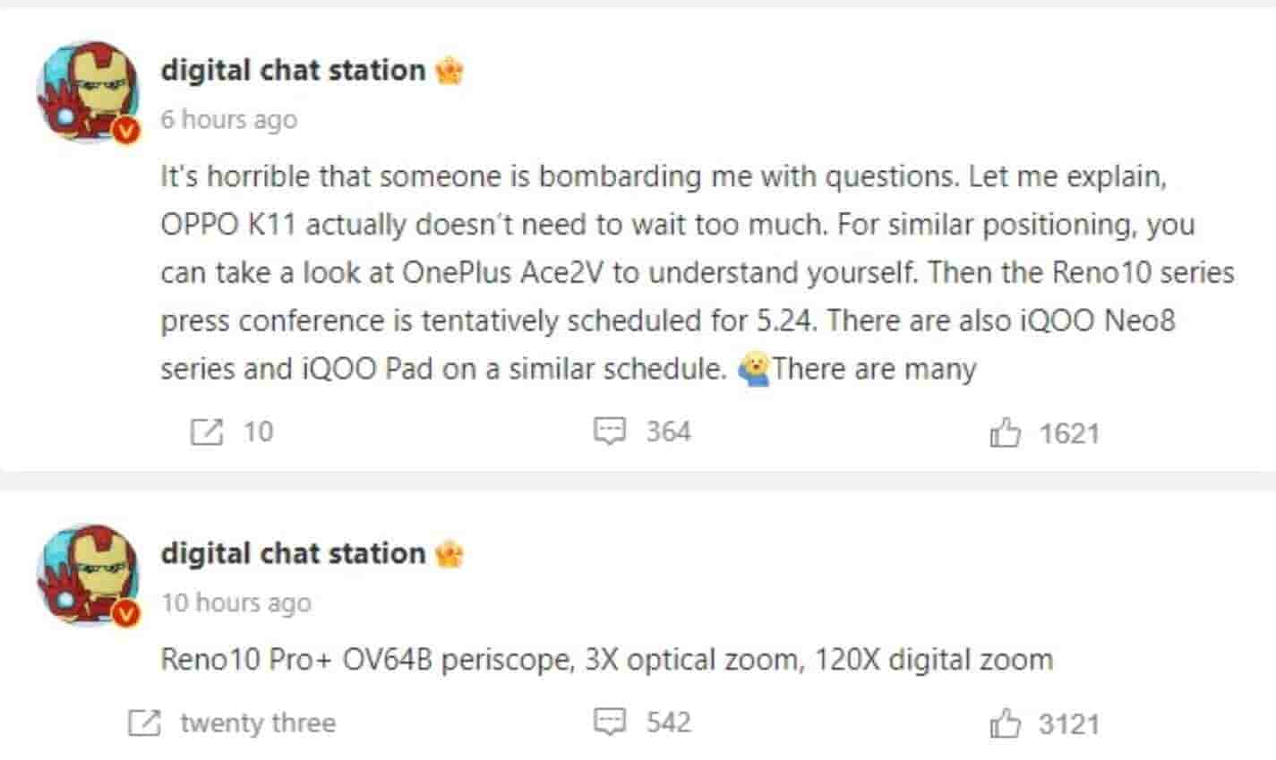 OPPO Reno 10 Series Tentative Press Conference