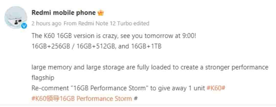 Redmi K60