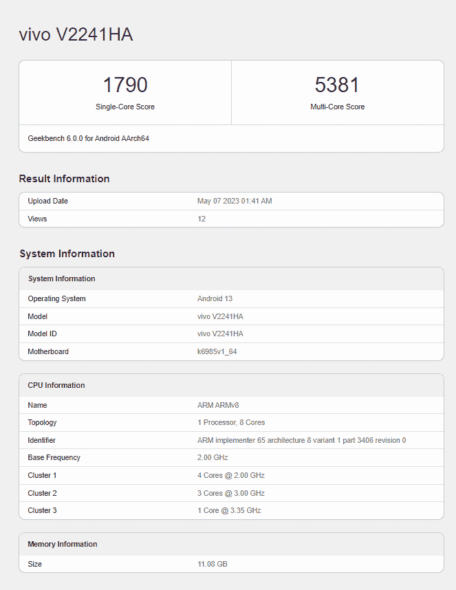 Vivo X90S Spotted on Geekbench