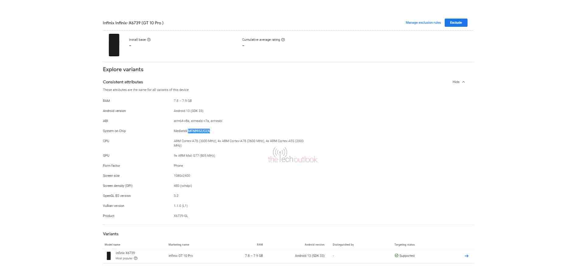 Infinix G10 Pro Google Play Console