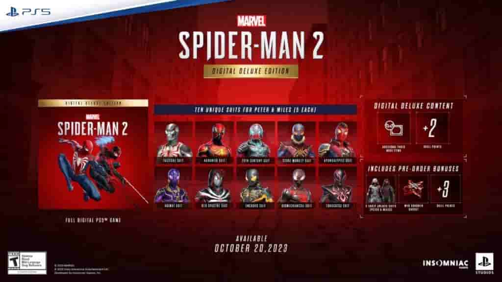Marvel's Spider Man 2 Digital Deluxe Edition