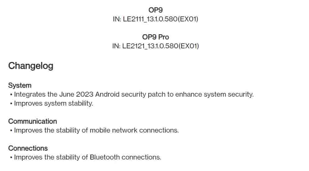 OxygenOS 13.1.0.580 for the OnePlus 9 and 9 Pro Smartphones