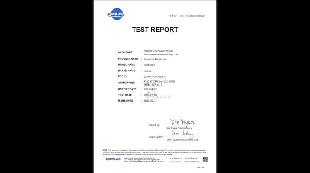 Realme Buds Air 5 FCC Right Side