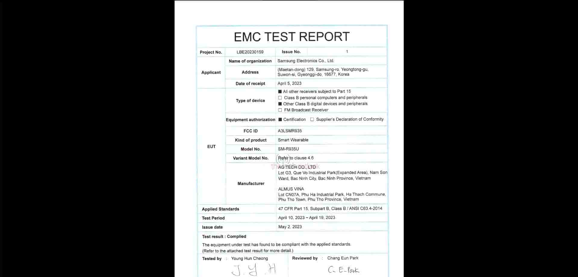 Samsung Galaxy Watch Series 6 LTE Variant Spotted on FCC SM-945U -6 EMC