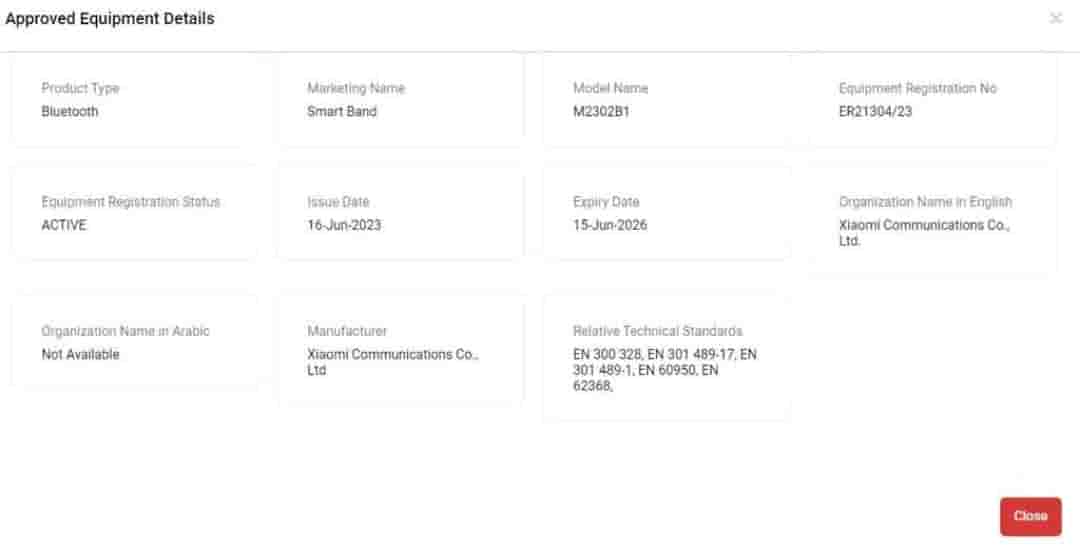 Upcoming Xiaomi Smart Band Receives the TDRA Certification