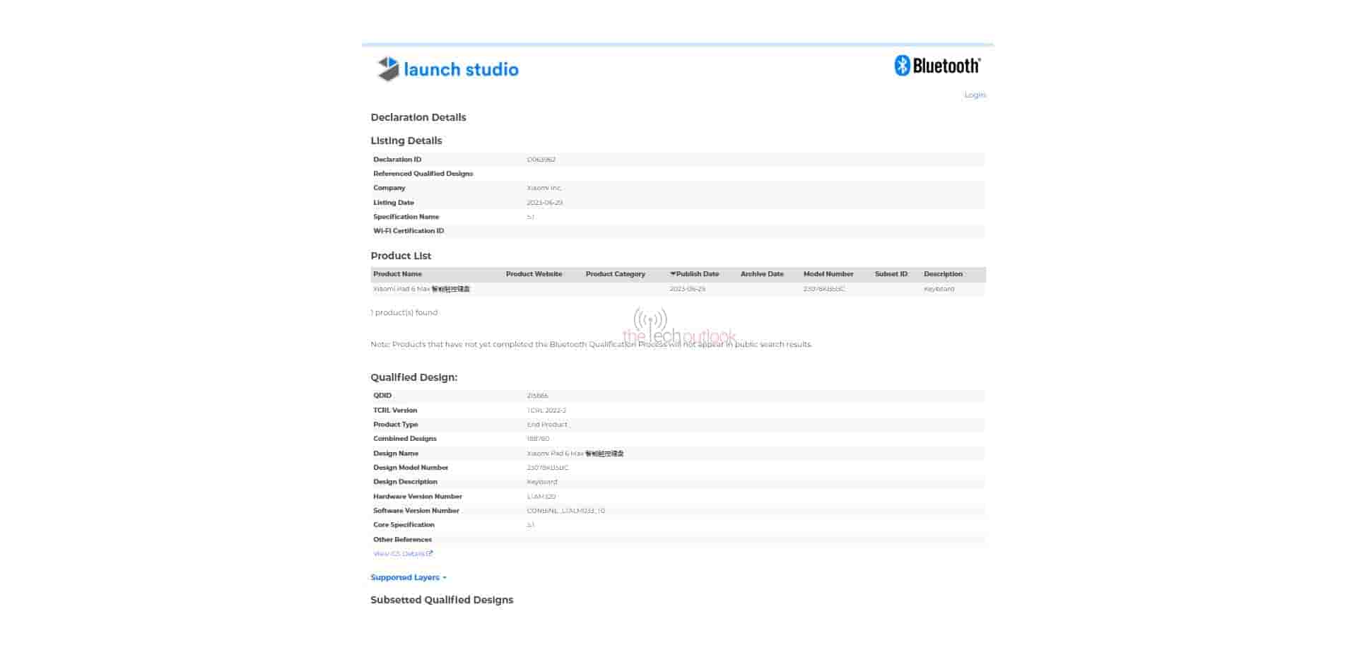 Xiaomi Pad 6 Max Spotted on Bluetooth SIG Certification
