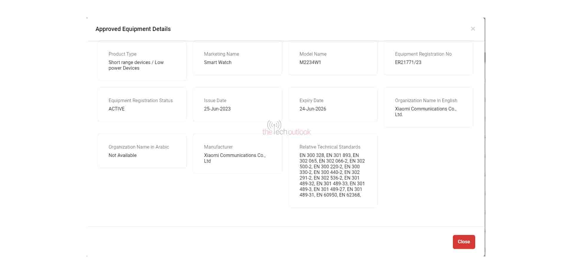 Xiaomi Smartwatch Spotted on TDRA