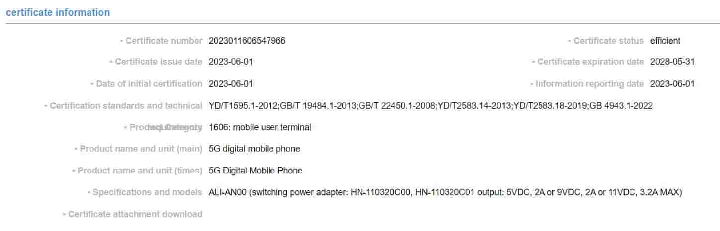 honor X50 national certification