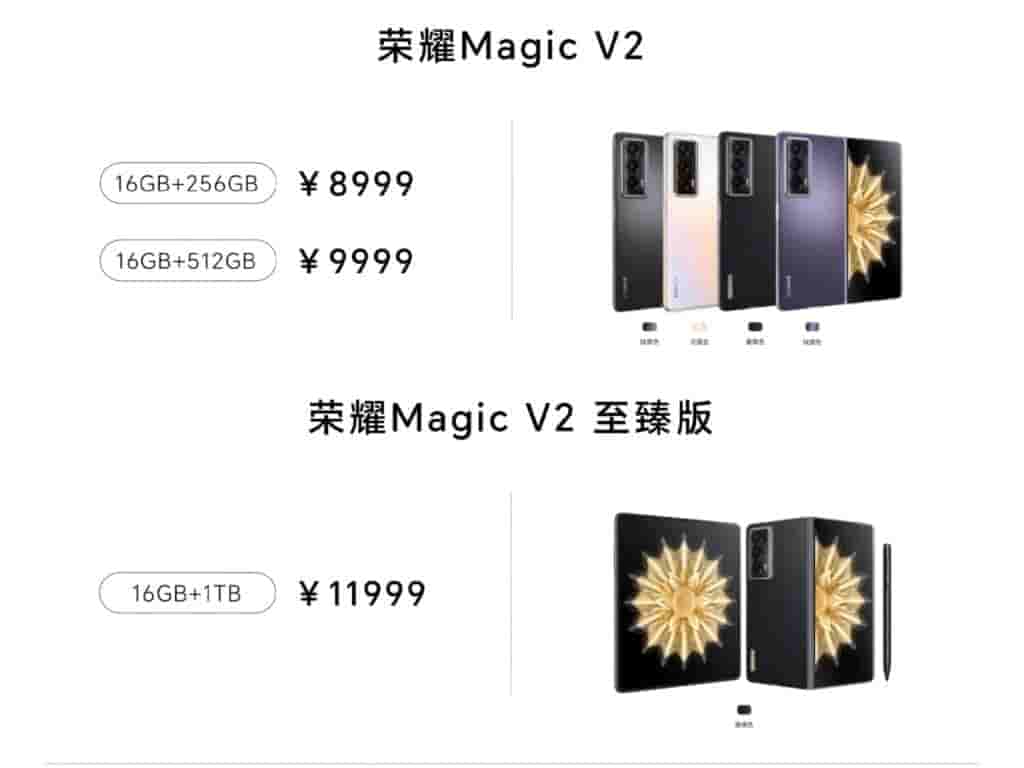 Honor Magic V2 Price Points