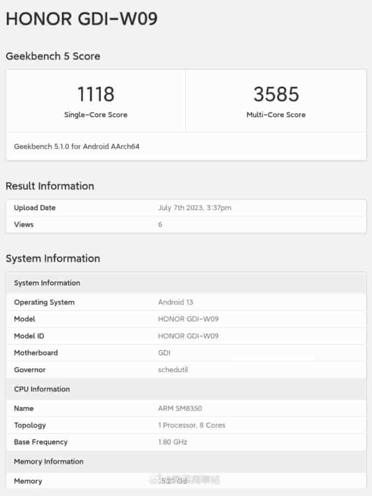 Honor MagicPad Geekbench