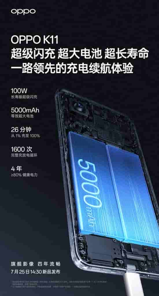 OPPO K11 battery