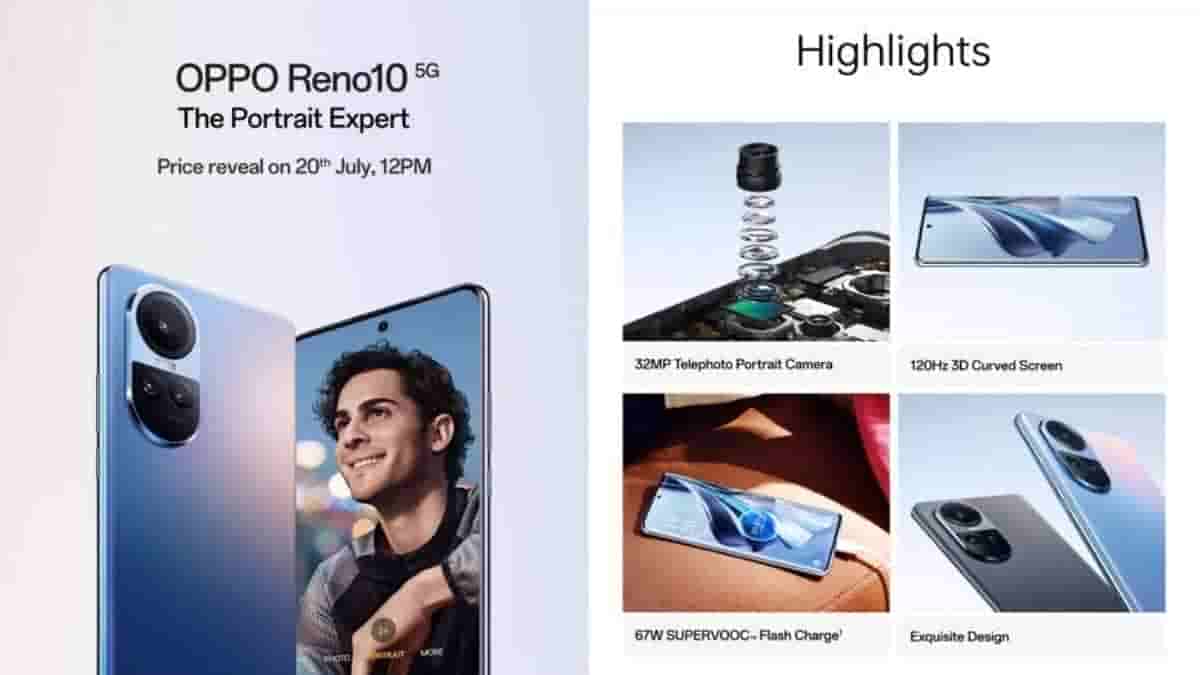 OPPO Reno 10 5G Listed on the Flipkart Shopping Website Indian Price Reveal to Take Place on July 20