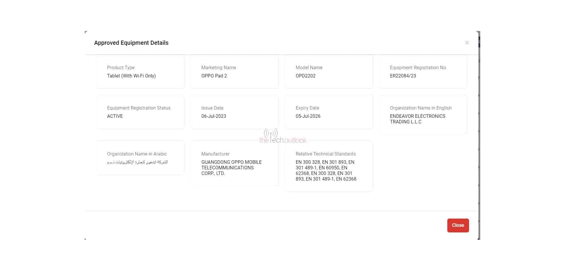 Oppo Pad 2 Spotted on TDRA