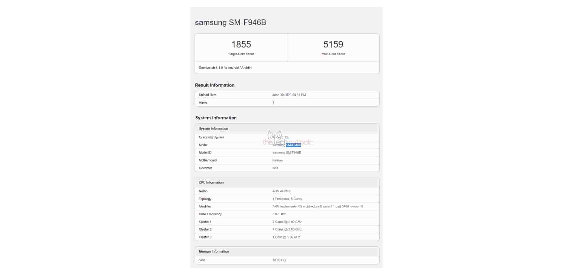 Samsung Galaxy Z Fold 5 Spotted on Geekbench