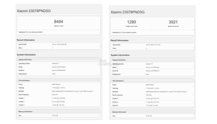 Xiaomi 13T Pro Spotted on Geekbench