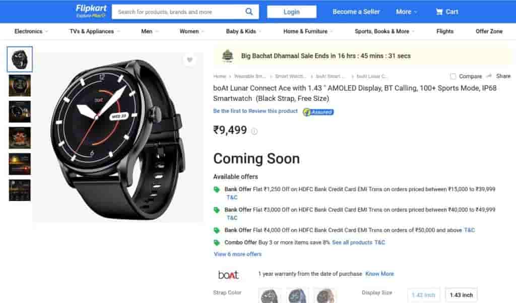 boAt Lunar Connect Ace Flipkart Listing 1