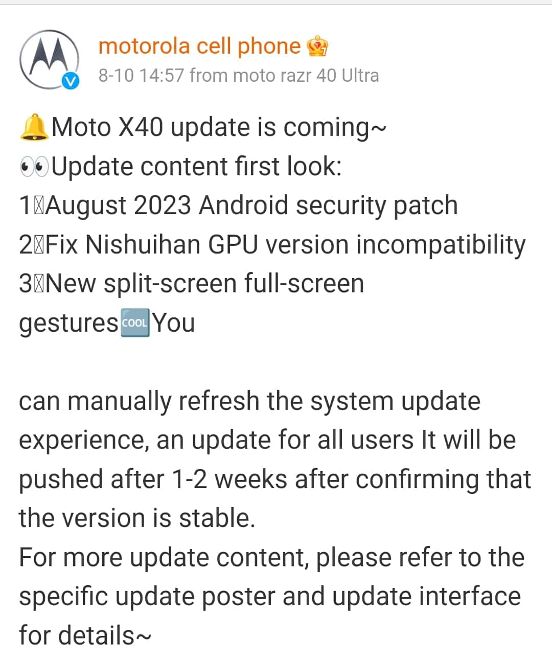 Moto X40 Update - 4