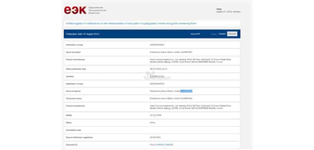Redmi 23106RN0DA spotted on EEC