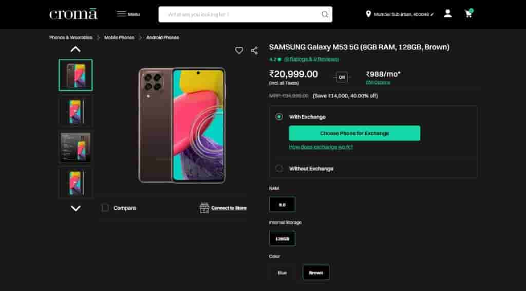 Samsung Galaxy M53 5G - Croma