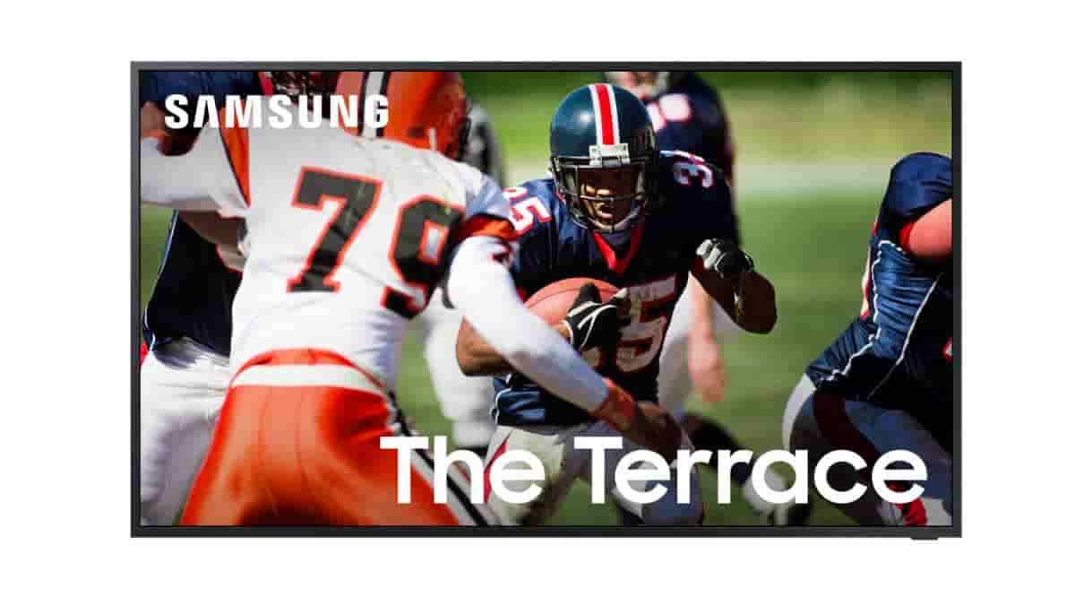 Samsung outdoor TV yet the 85” Class Terrace Full Sun