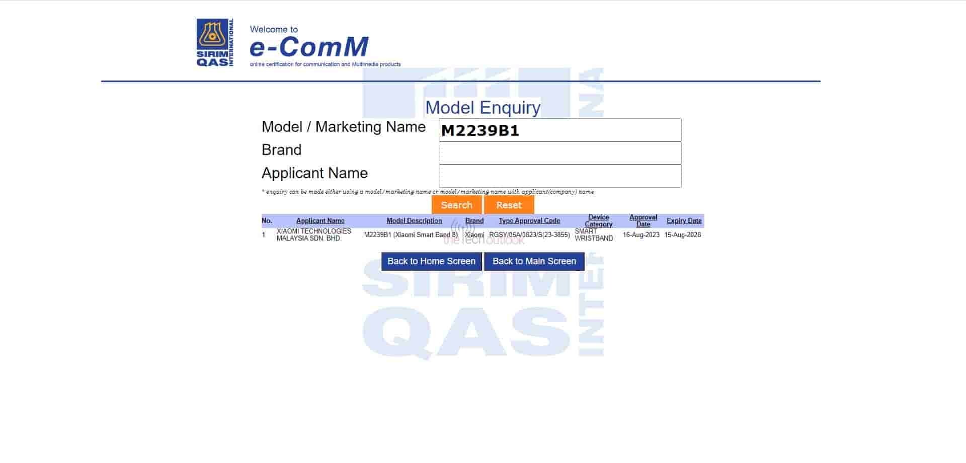 Xiaomi Smart Band 8 spotted on SIRIM