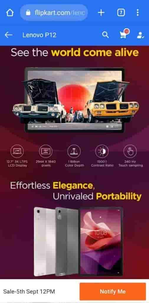 Lenovo Tab P12 - Flipkart Listing - 2
