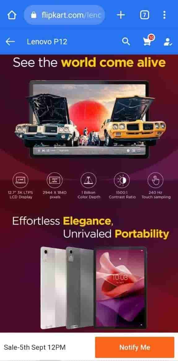 Lenovo Tab P12 - Flipkart Listing - 2