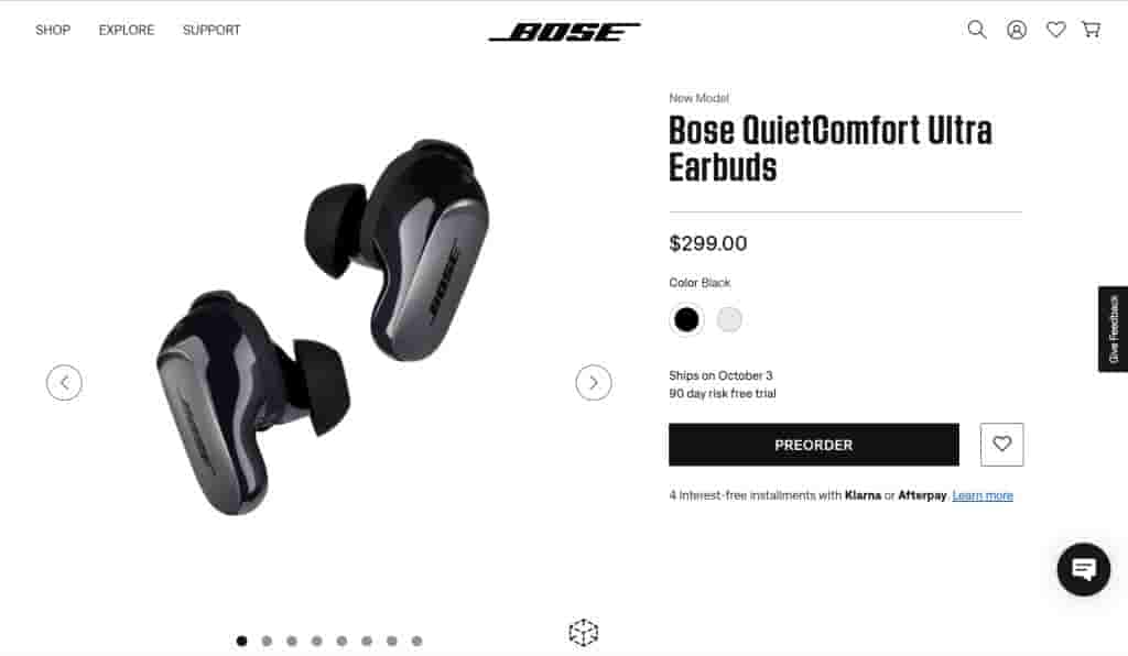 Bose QuietComfort Ultra Earbuds - Listing