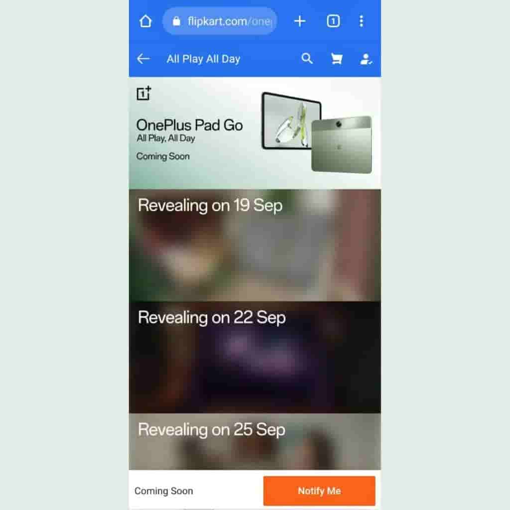 OnePlus Pad Go - Flipkart Listing - 1